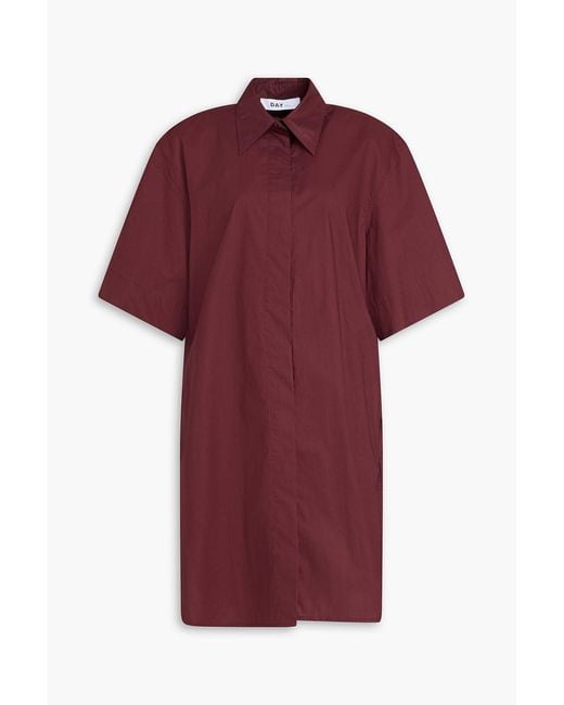 Day Birger et Mikkelsen Red Cotton-Poplin Mini Shirt Dress