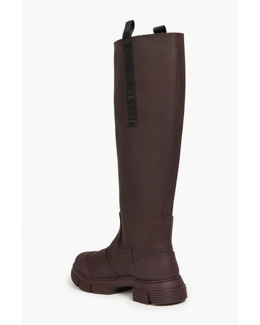 Ganni Brown Rubber Knee Boots