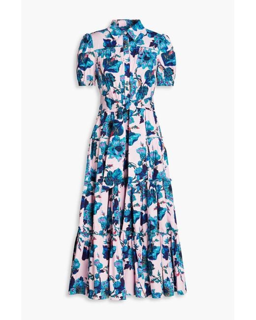 Diane von Furstenberg Blue Queena Floral-print Midi Dress