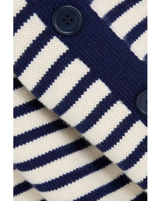Claudie Pierlot Blue Striped Knitted Turtleneck Sweater