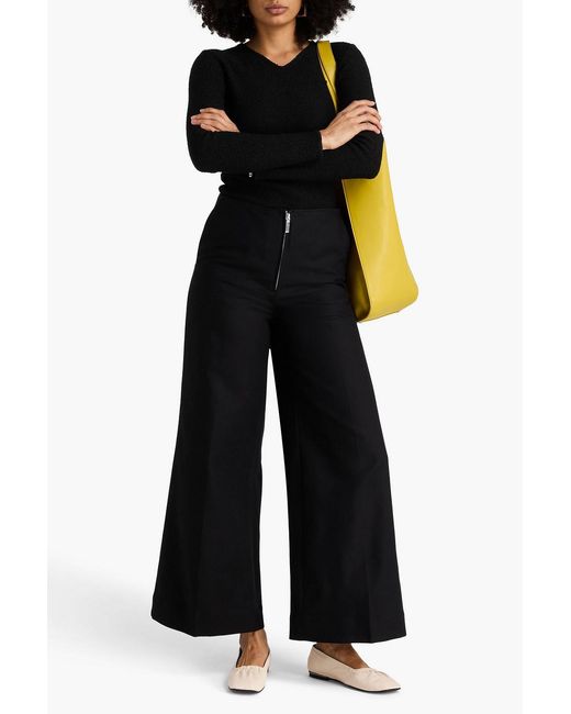 Totême  Black Hose mit weitem bein aus baumwoll-twill