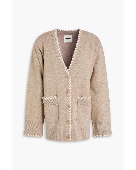 Sandro Natural Strickcardigan mit details im überwendlichstich