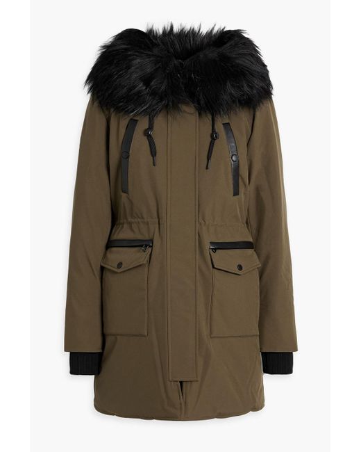Rudsak Green Faux Fur-trimmed Shell Hooded Down Parka