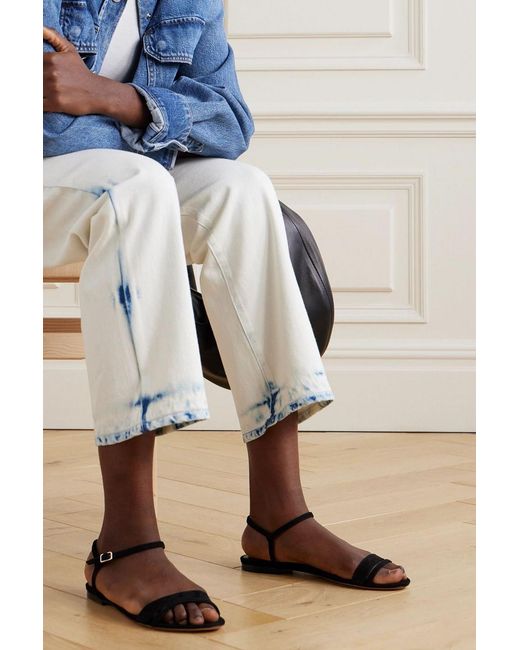Emme Parsons Black Simple Suede Sandals