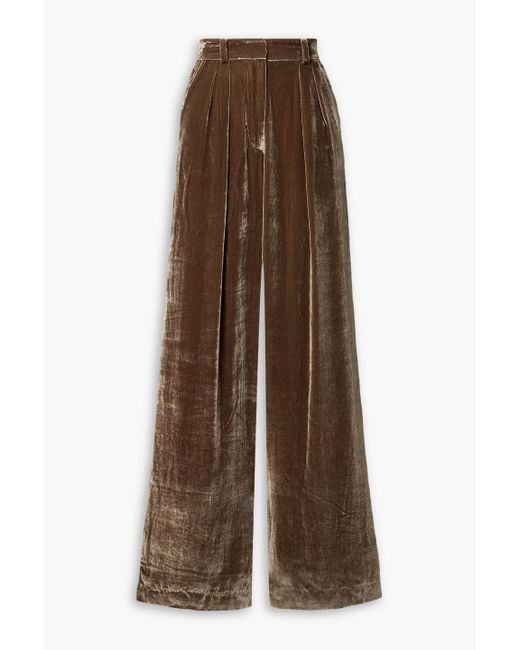 Ulla Johnson Brown Veronica Velvet Wide-leg Pants