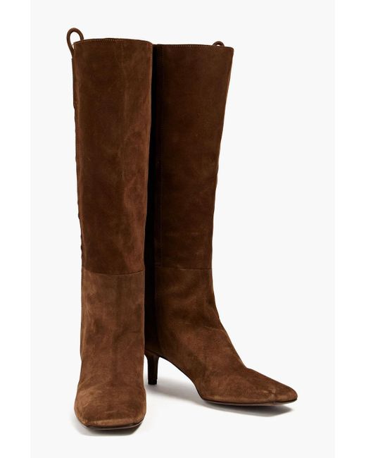 Brunello Cucinelli Brown Bead-embellished Suede Boots