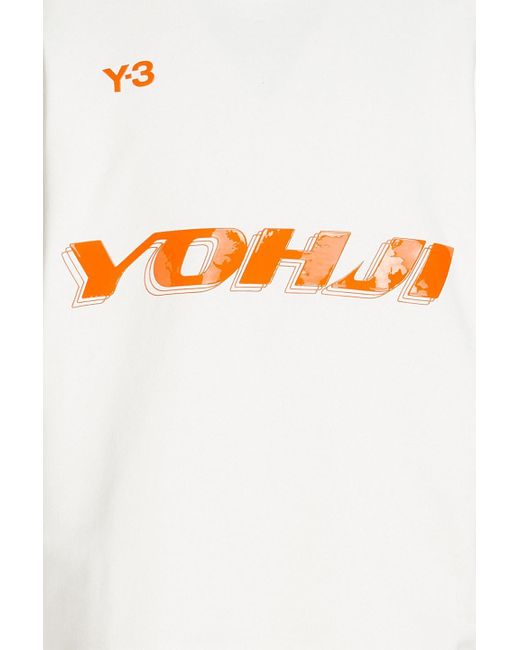Y-3 Hoodie aus baumwollfrottee mit print in Gray für Herren