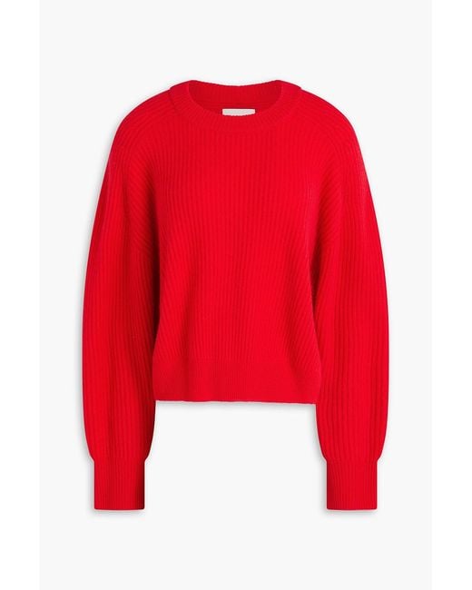 Loulou de Saison Red Berenice Ribbed Cashmere Sweater