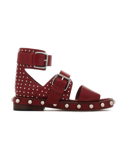 Red(v) Red Studded Leather Sandals