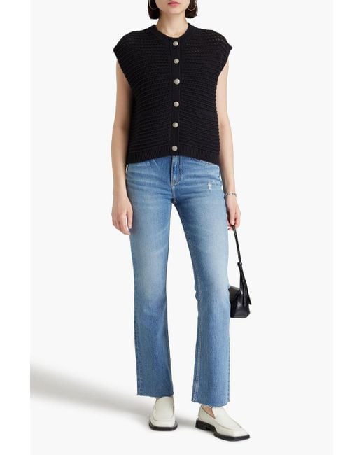 Rag & Bone Black Marlee weste aus einer baumwollmischung in pointelle-strick