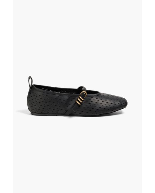 Rag & Bone Black Spire Perforated Leather Mary Jane Flats
