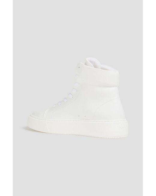 Ganni White Faux Leather High-top Sneakers