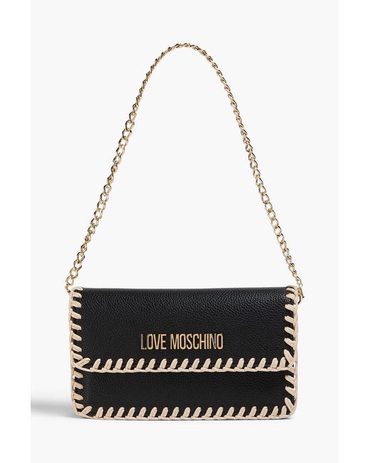 Love Moschino Black Schultertasche aus strukturiertem kunstleder