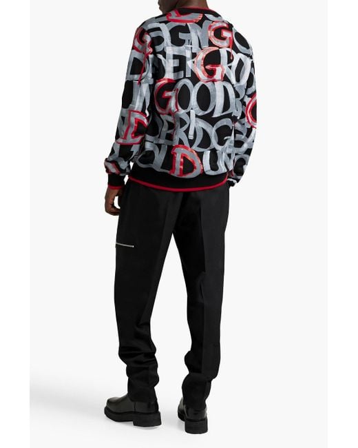 Dolce & Gabbana Gray Printed French Cotton-terry Sweatshirt for men