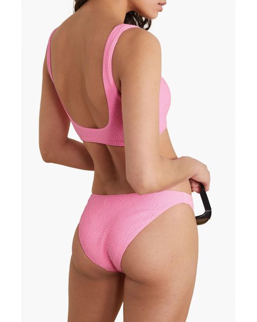 T By Alexander Wang Pink Logo-print Stretch-jacquard Mid-rise Bikini Briefs