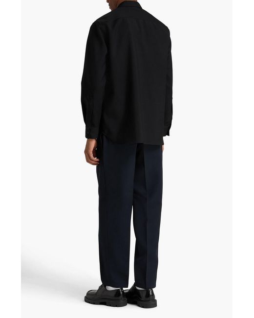 Jil Sander Black Wool-Gabardine Shirt for men