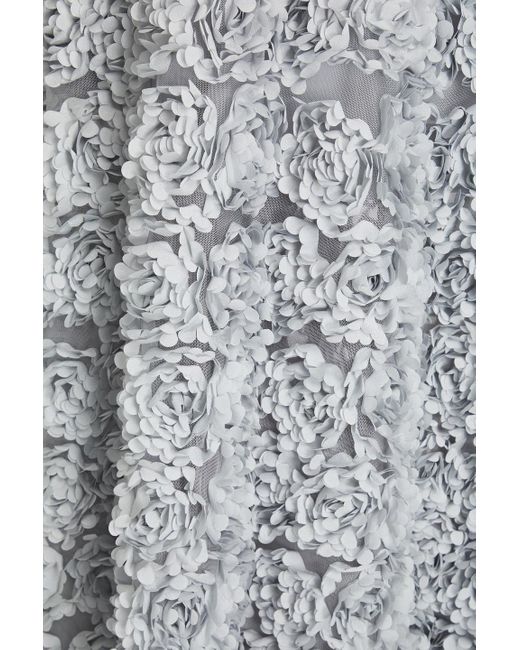 Marchesa Gray Robe aus tüll mit floralen applikationen