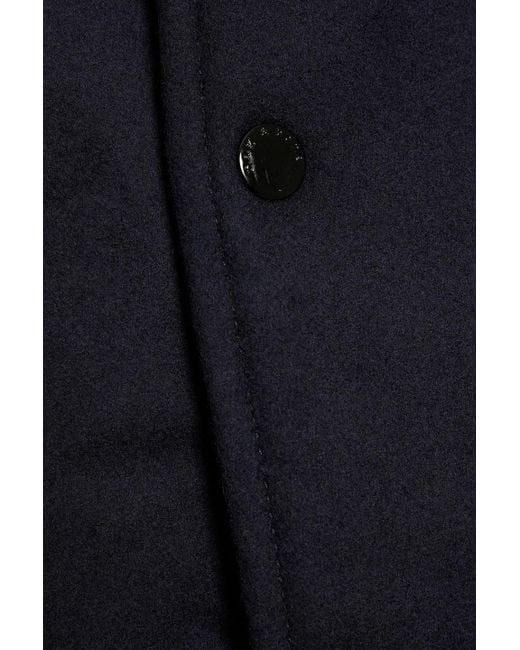Rag & Bone Blue Varsity Leather-paneled Wool-blend Felt Jacket for men