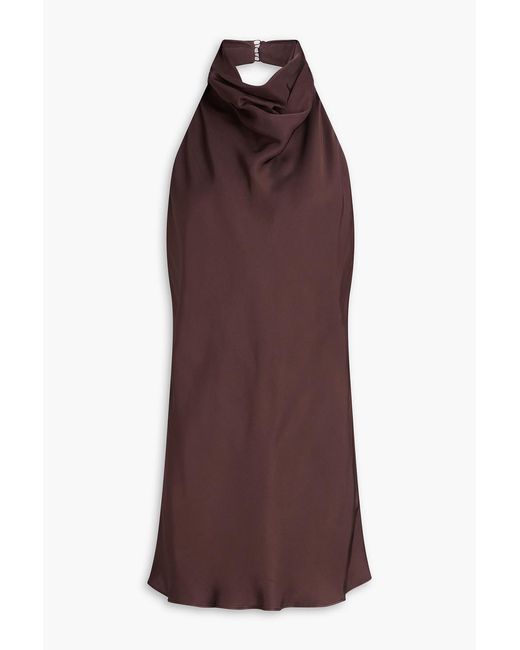 ARMARIUM Purple Satin-Twill Halterneck Mini Dress