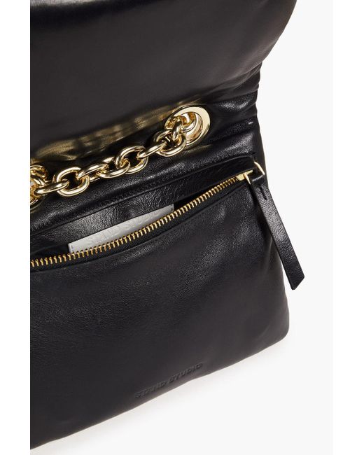 Stand Studio Black Gigi Quilted Leather Shoulder Bag