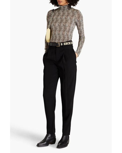 Isabel Marant Black Poyd Twill Tapered Pants