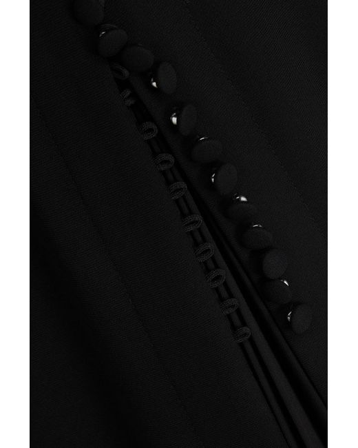 Jonathan Simkhai Black Hose "blossom" aus crêpe mit weitem bein und falten