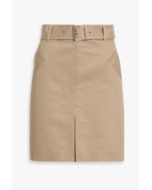Totême  Natural Belted Cotton-Twill Mini Skirt