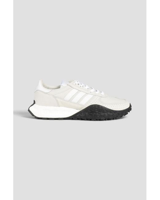 Adidas Originals White Retropy Perforated Leather Sneakers for men