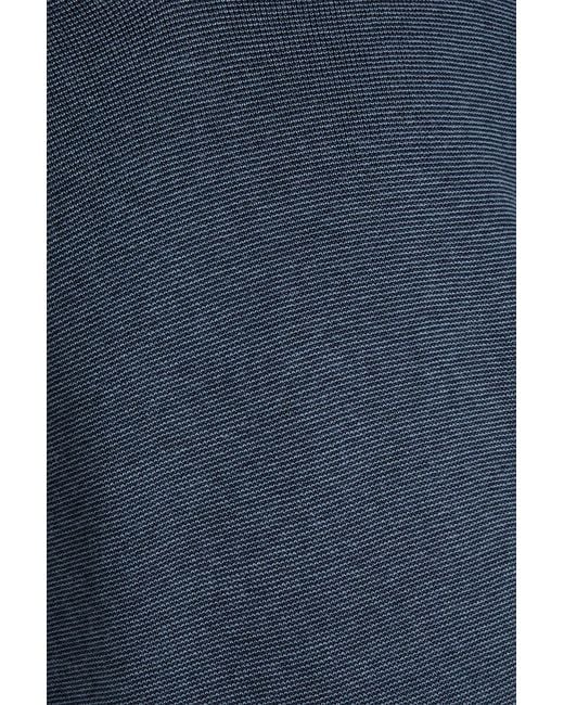 Vince Blue Cotton And Cashmere-Blend Polo Shirt for men