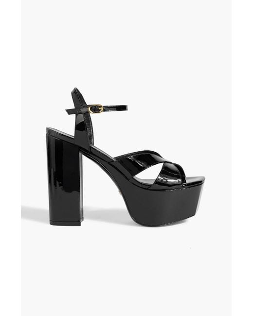 Stuart Weitzman Black Miami Patent-leather Platform Sandals