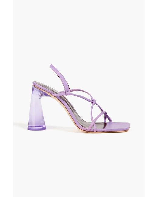 Staud Pink Leanne Knotted Leather Sandals