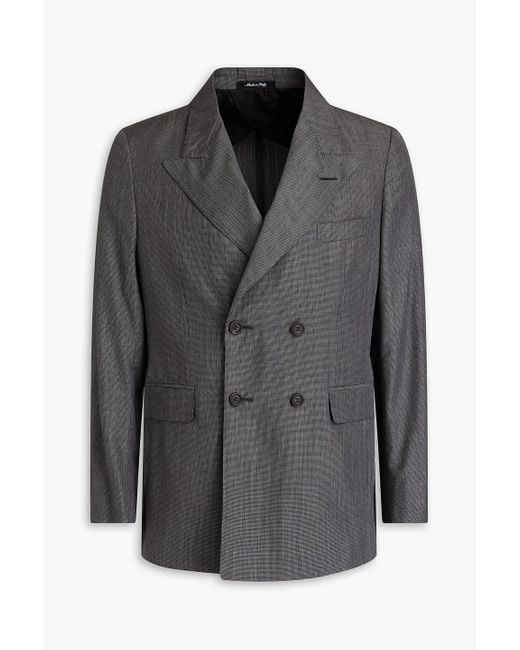 Dunhill Black Double-breasted Wool And Mulberry Silk-blend Blazer for men