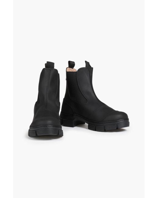Ganni Black Chelsea-boots aus gummi