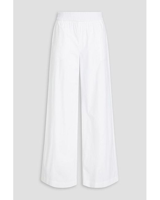 RED Valentino White Cotton-blend Wide-leg Pants