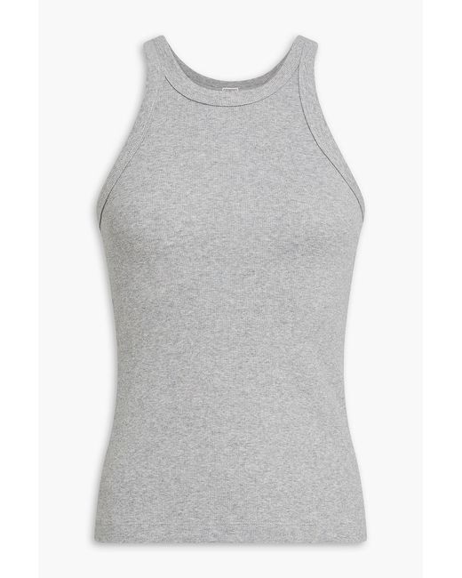 Totême  Gray Ribbed Cotton-blend Jersey Tank