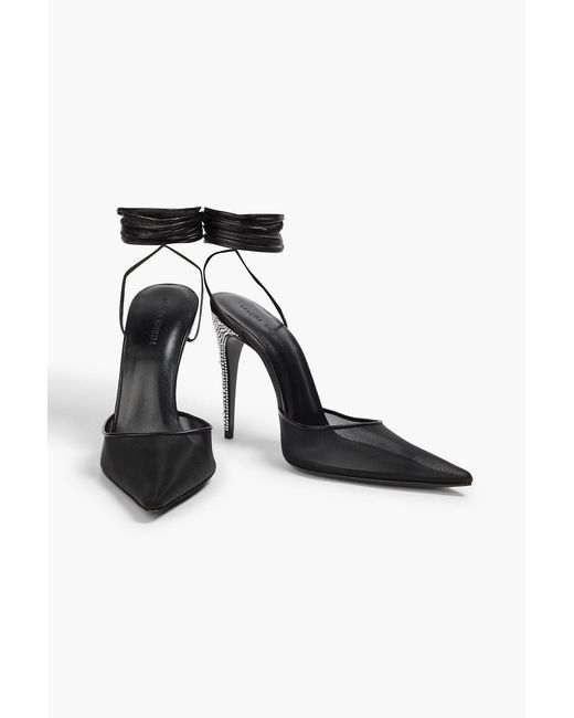 Magda Butrym Black Pumps aus mesh mit kristallverzierung