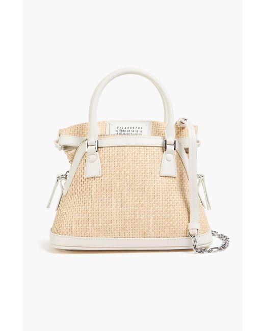 Maison Margiela Natural 5Ac Classique Leather And Faux Straw Tote