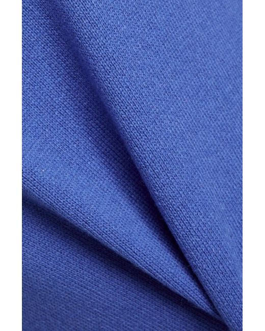 Moschino Blue Printed Jersey-paneled Silk And Cashmere-blend Mini Dress