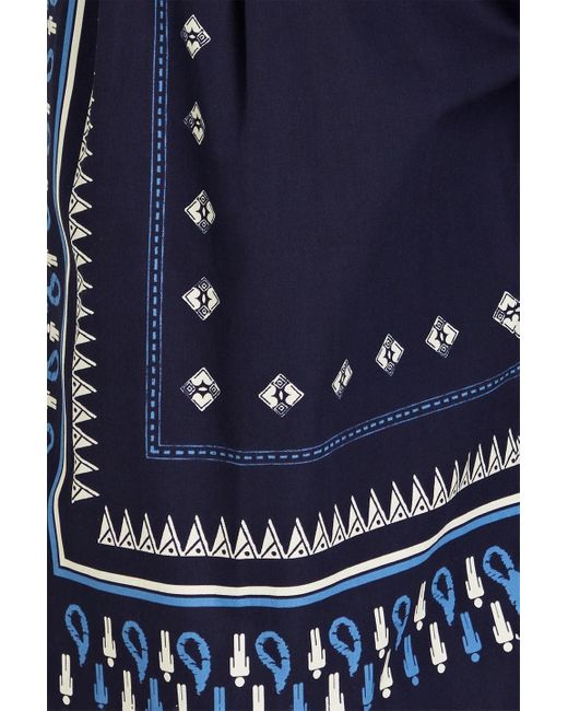 Etro Blue Printed Cotton-poplin Shorts for men
