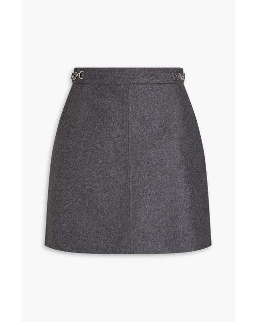 Claudie Pierlot Gray Embellished Wool-blend Felt Mini Skirt