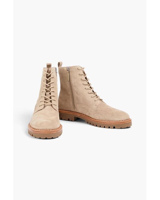Vince Natural Cabria Suede Combat Boots