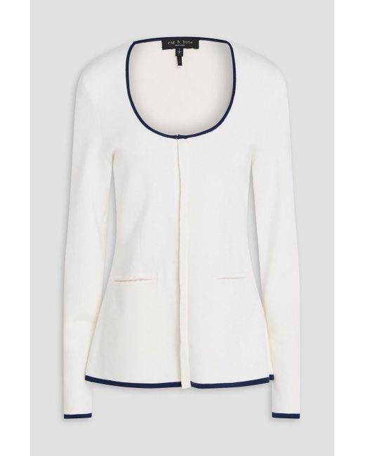 Rag & Bone White Ella Merino Wool-Blend Cardigan