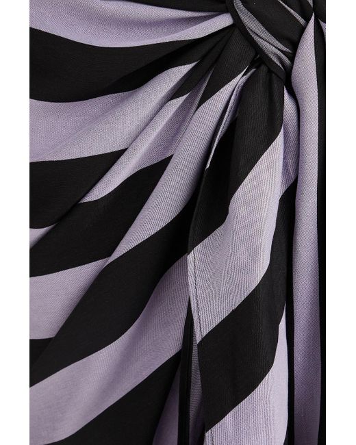 Bondi Born Black Maroma Striped Linen-blend Pareo