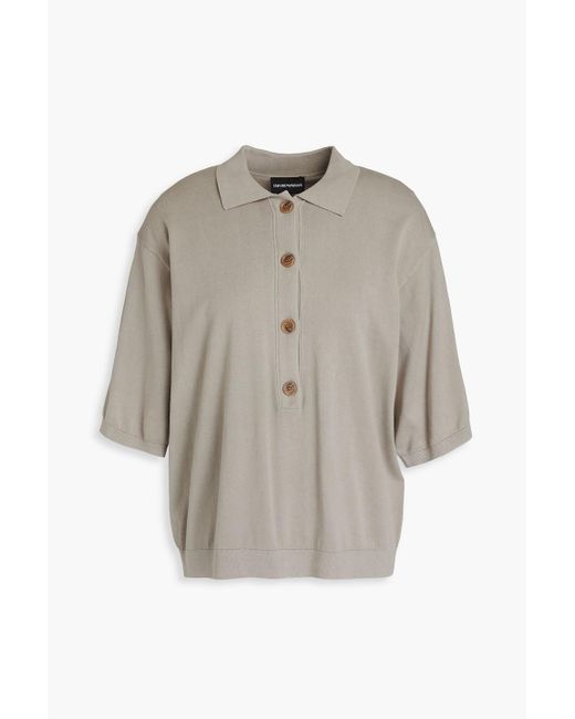 Emporio Armani Natural Cotton-blend Polo Shirt