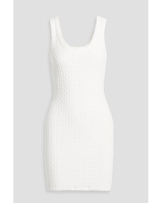 T By Alexander Wang White Minikleid aus frottee-jacquard