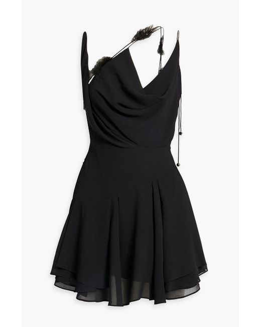 16Arlington Black Alzir Embellished Chiffon Mini Dress