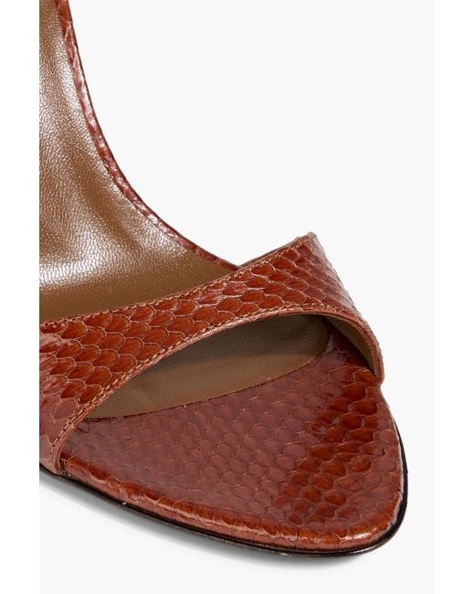 Giuseppe Zanotti Metallic Lilibeth 90 Snake-Effect Leather Slingback Sandals