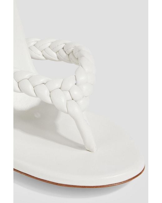 Gianvito Rossi White Tropea Braided Leather Sandals