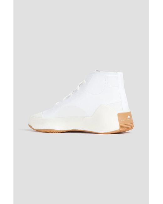 Adidas By Stella McCartney White Logo-print Neoprene High-top Sneakers