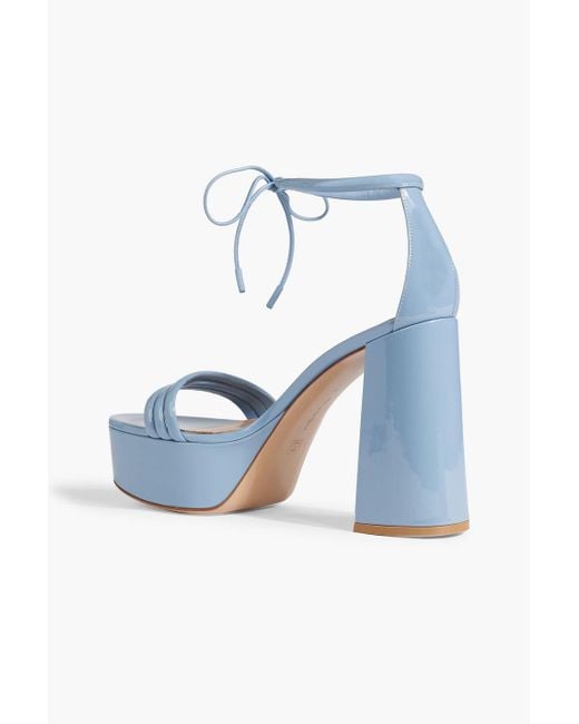 Gianvito Rossi Blue Patent-leather Platform Sandals